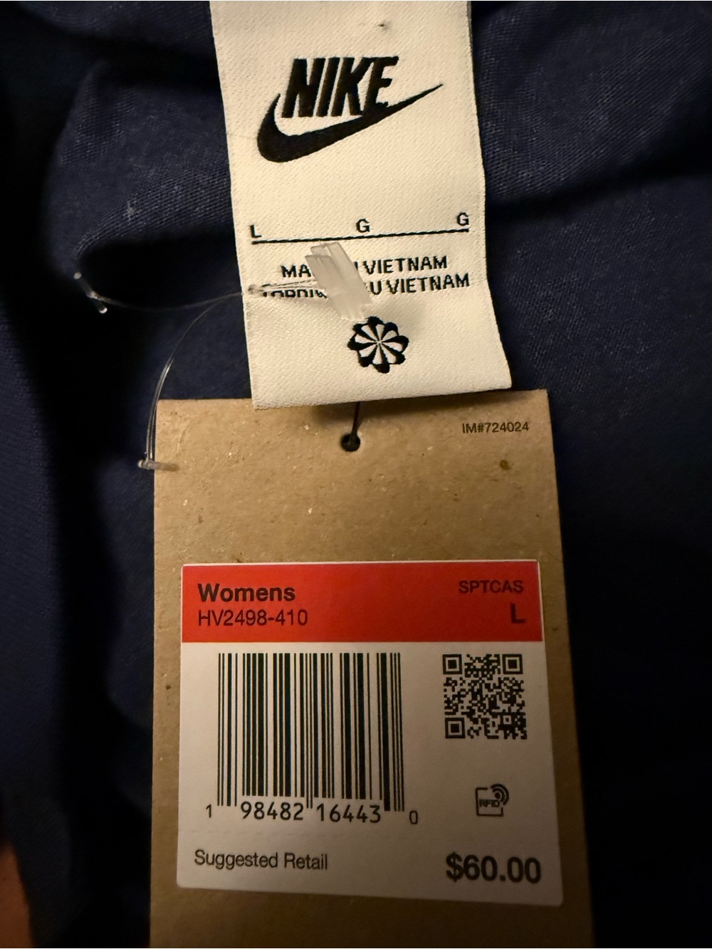 NWT Nike women’s Navy Polo Shirt Dress with Swoosh size L $60 - Picture 4 of 5
